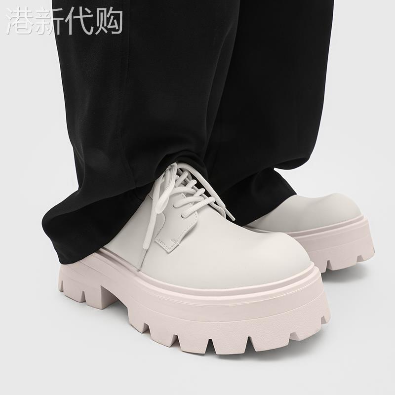 【意大利&奢品】cleanfit德比鞋男女潮款增高7cm白色厚底翘头皮鞋