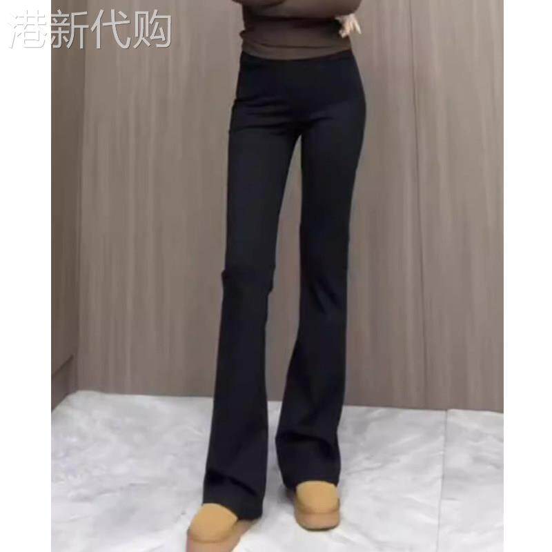 黑色微喇叭裤子女夏季2026新款高腰垂感百搭休闲西裤弹力显瘦喇叭