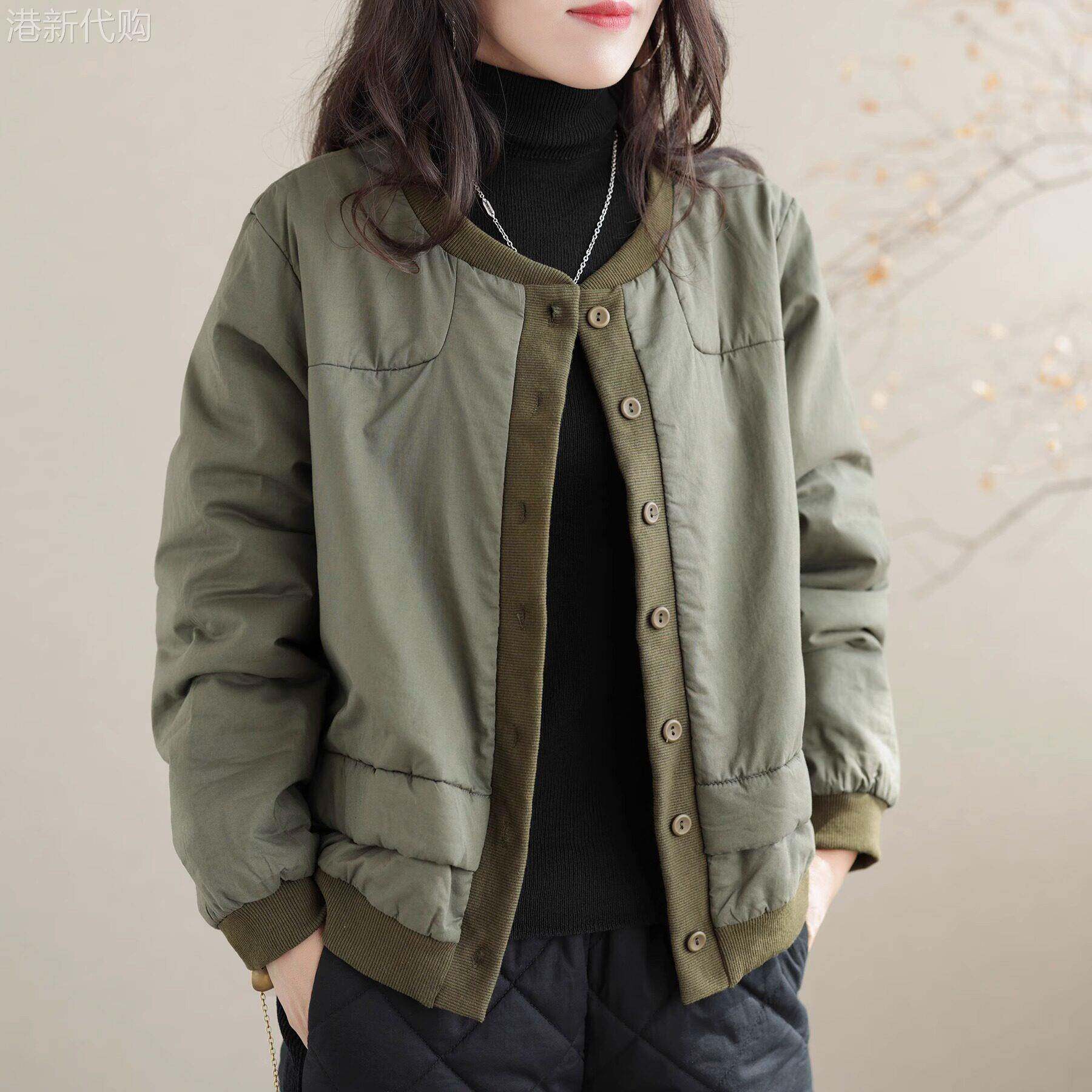 棉服外套女秋冬2025新款覆古宽松大码棒球服加厚夹棉保暖棉衣棉袄
