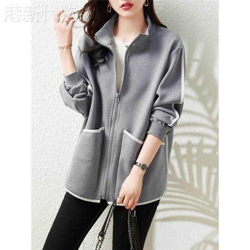 休闲立领棒球服外套女秋冬新款时尚洋气长袖卫衣女士开衫夹克上衣