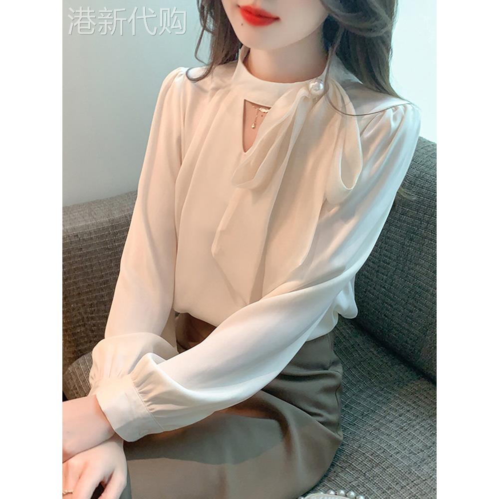 法式雪纺打底衫女春秋2025新款高级感气质时尚减龄衬衫小香风上衣