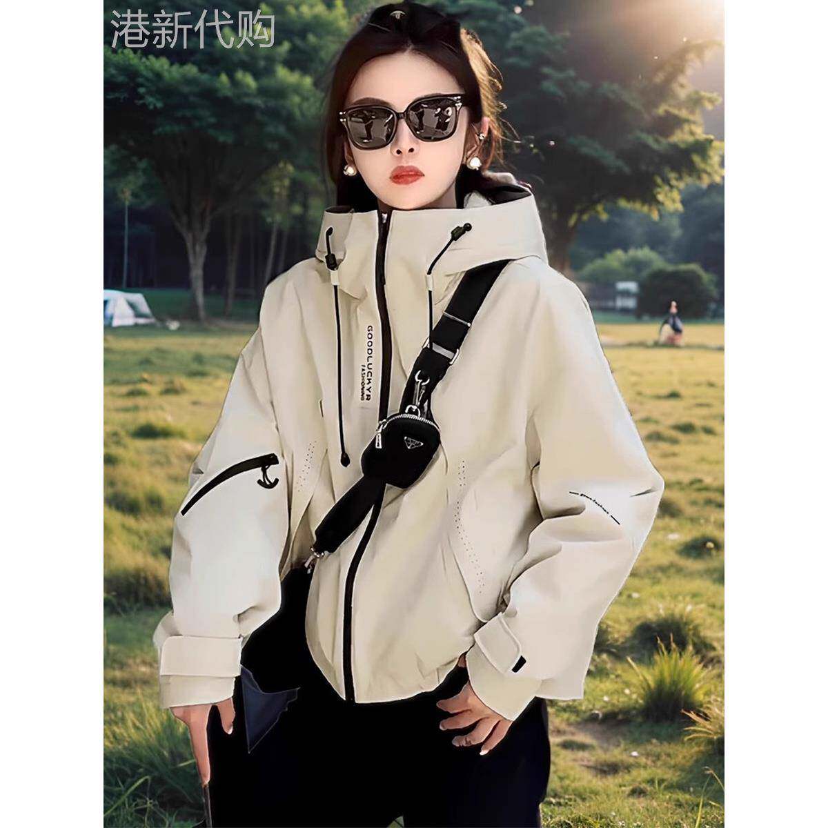 美式爆款加厚夹棉服冲锋衣外套女秋冬季2025新款时尚休闲短款夹克