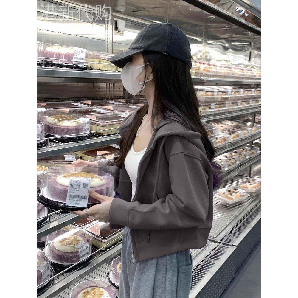 连帽卫衣女春秋2025新款爆款设计感小众韩版拉炼开衫上衣短款外套