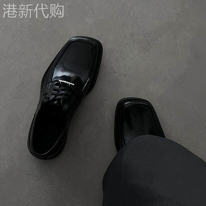 【意大利&奢品】cleanfit德比鞋黑色方头皮鞋男款乐福鞋厚底增高
