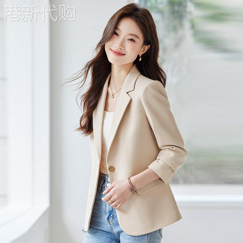西装外套女新款春秋高级感气质女神范显瘦洋气修身收腰小西服上衣