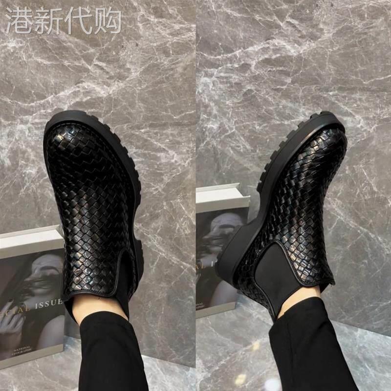 1388-51新品男士高级感百搭轻奢纯皮编制男鞋休闲舒适板正帅气潮