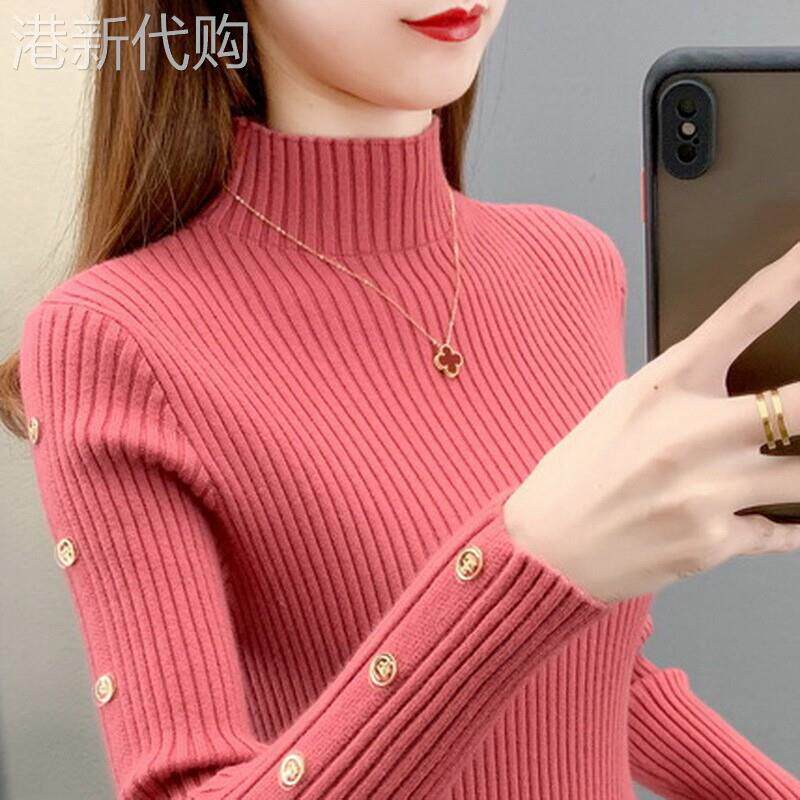 半高领打底衫女春秋2025新款洋气长袖修身内搭加厚毛衣针织衫上衣