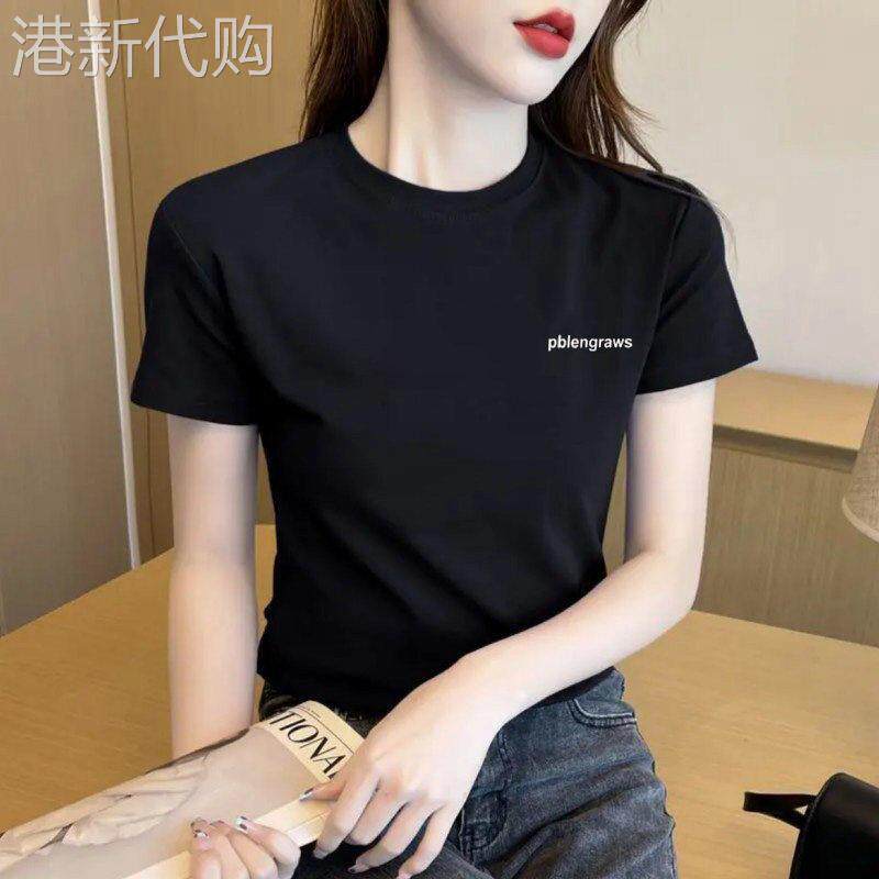 韩国黑色短袖t恤女2026夏季新款正肩小立领显瘦百搭通勤上衣休闲