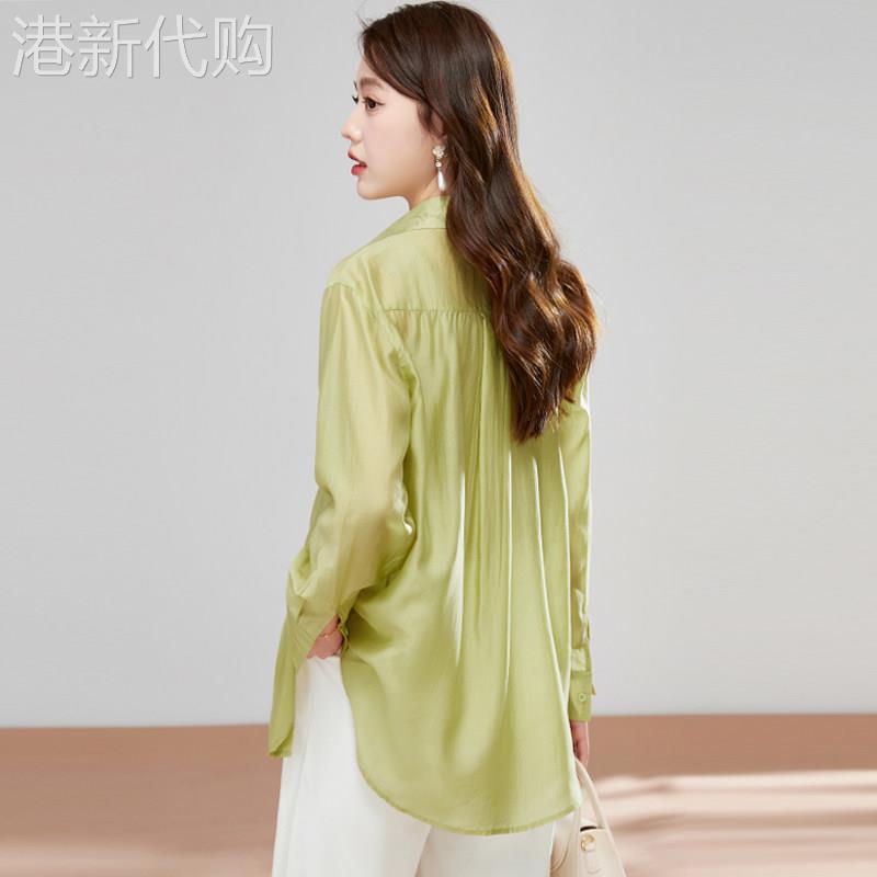 天丝防晒衬衫女夏季2026新款气质宽松显瘦高级感冰丝透气长袖上衣