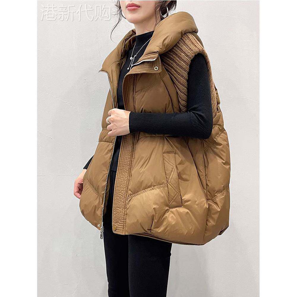 羽绒服马甲女士秋冬季外穿2025新款小个子白鸭绒坎肩马夹背心外套