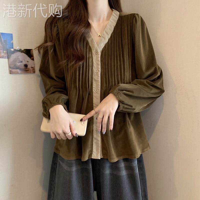 大尺码女装遮肚子荷叶边长袖内搭衣女胖妹妹新款显瘦宽松设计感衬