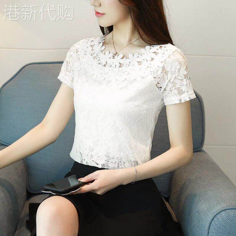 气质修身蕾丝打底衫女夏季2025新款时尚短款小衫女设计感小众上衣