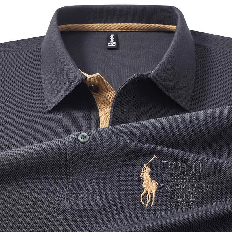 高端保罗刺绣polo衫男士短袖T恤2025年夏季新款中年商务休闲上衣