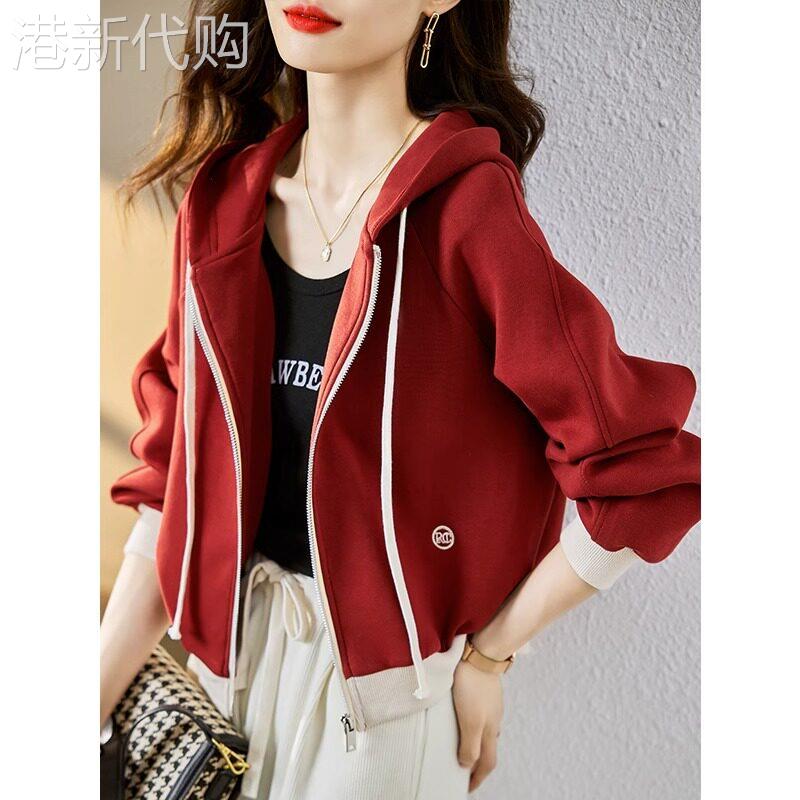 卫衣外套女春秋季2025新款宽松休闲小个子短款连帽棒球服开衫上衣