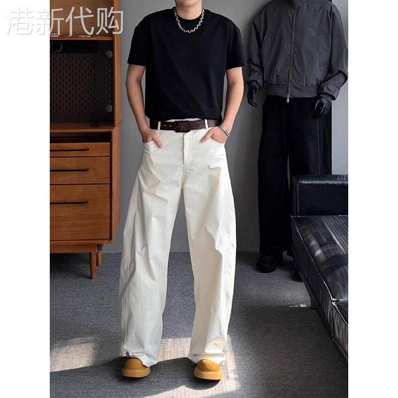 轻奢高端薄款弯刀裤子男款夏季美式尼龙速干工装裤宽松阔腿休闲裤