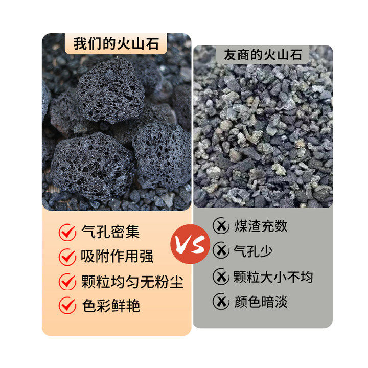 黑色天然火山石颗粒多肉铺面拌土鱼缸过滤专用底砂水族造景火山岩