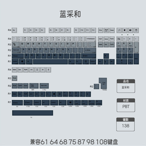 原厂-高度PBT键帽五面热升华
