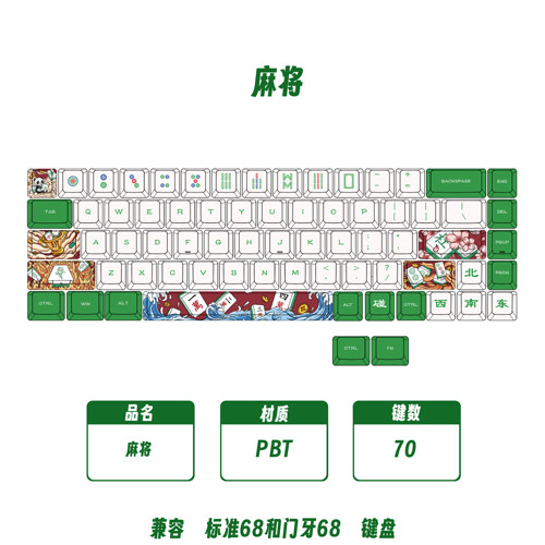 XDA高度PBT键帽五面热升华