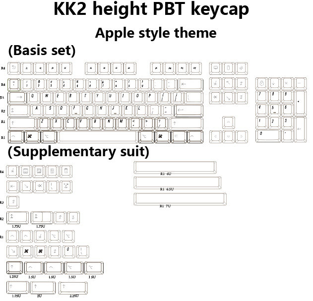 DNDKB 기계식 키보드 승화 PBT 키캡 MDA DSA XDA 오리지널 미니멀리스트 화이트 애플 스타일