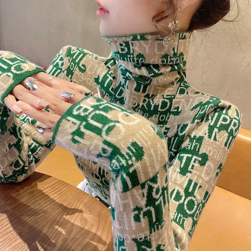 高领毛衣秋冬女款2025新款冬季修身上衣堆堆领打底衫内搭洋气女装