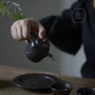 耐热泡茶壶陶瓷过滤单壶小号家用手工粗陶茶壶复古功夫茶具 日式