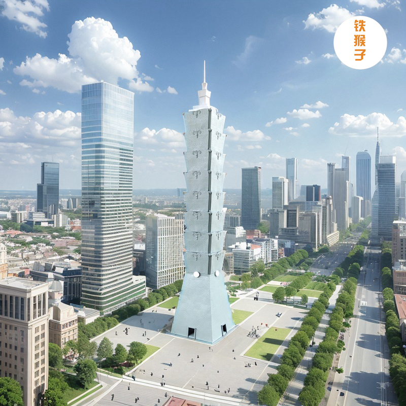 售楼部装饰中心金属建筑模型摆设台北101大楼地标金属大模型摆件