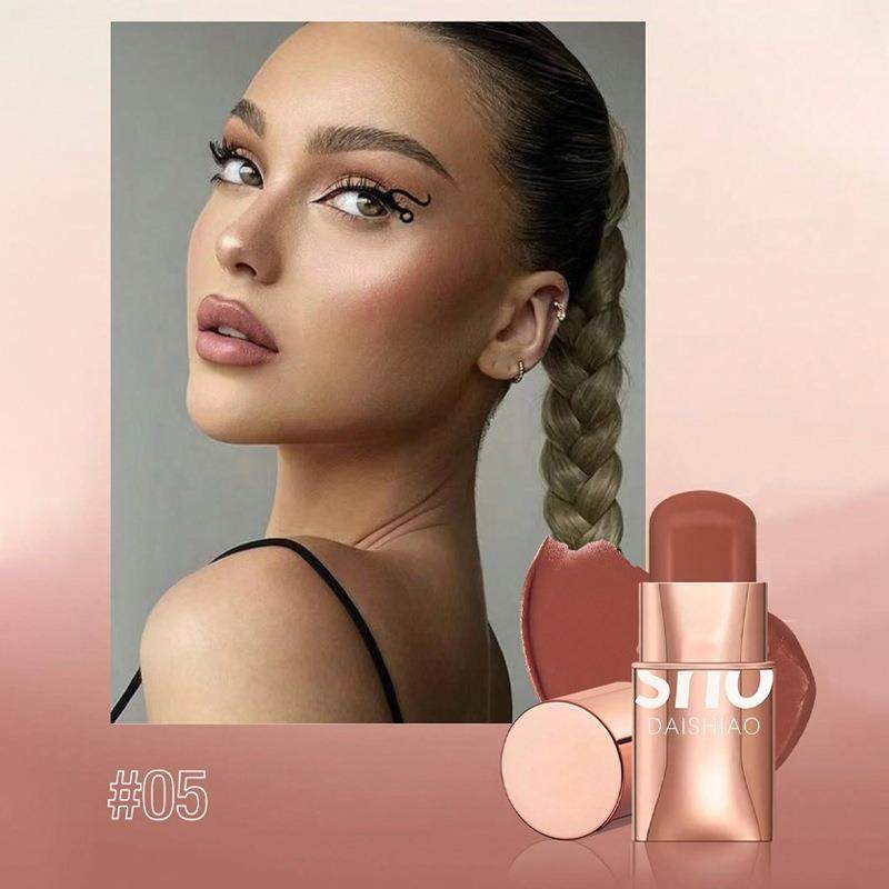 跨境爆款珠光眼影腮红棒Pearl eye shadow powder blusher stick