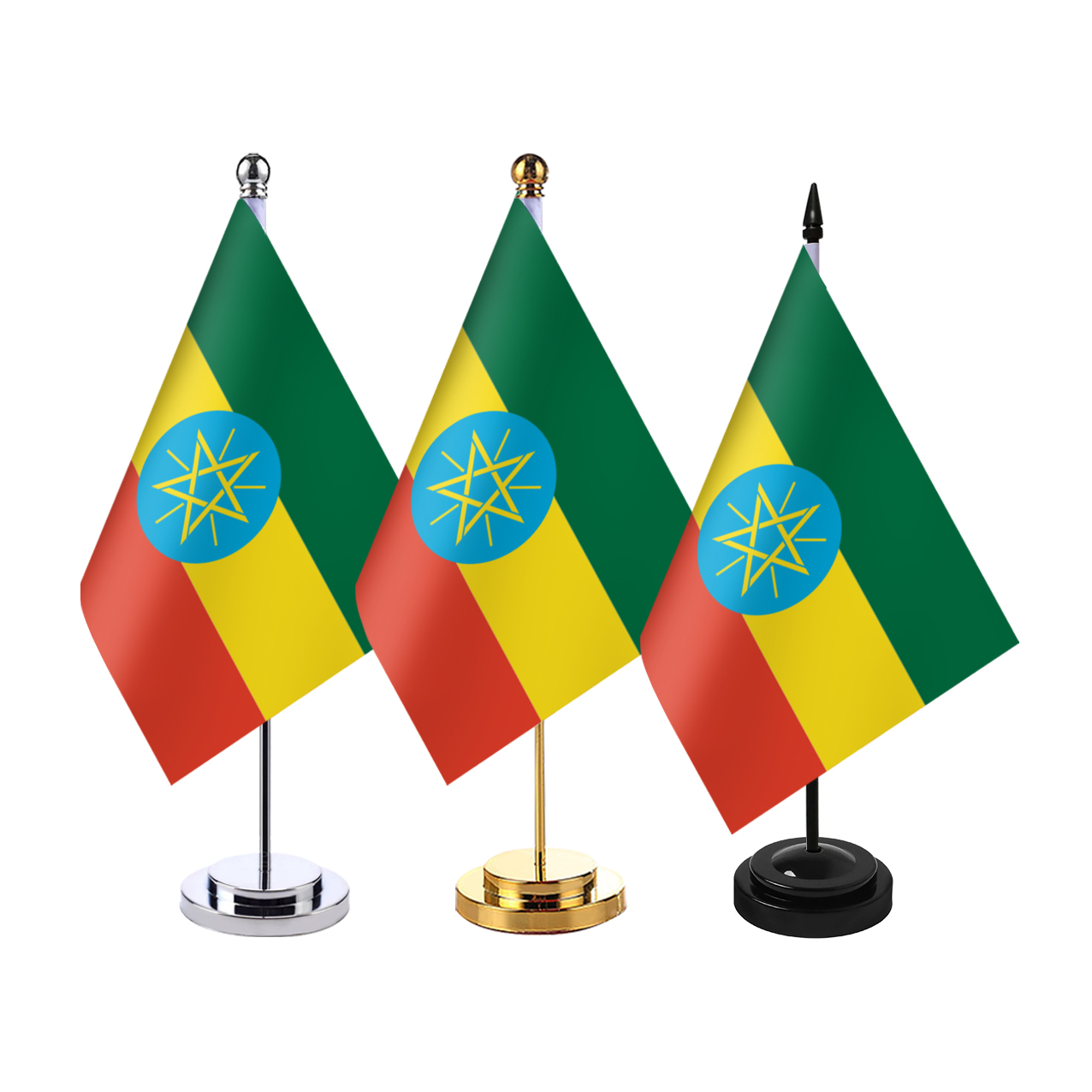 埃塞俄比亚国旗办公桌旗座桌面旗帜摆件室内台旗单杆旗架会议装饰