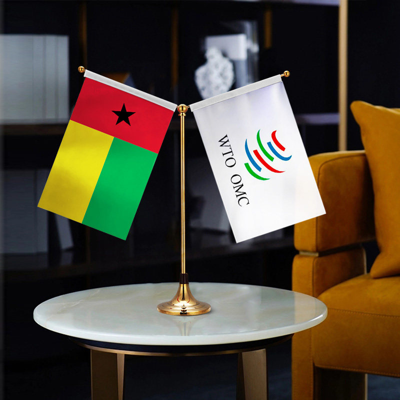 世界贸易组织wto 几内亚比绍国旗 y型双杆钛金旗架 贡缎旗面