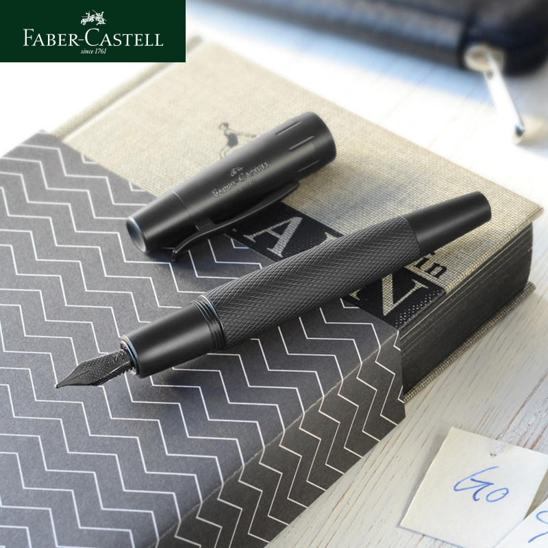 fabercastell/辉柏嘉【尚品系列】纯黑镀铬钢笔礼品笔礼品镀金笔金笔