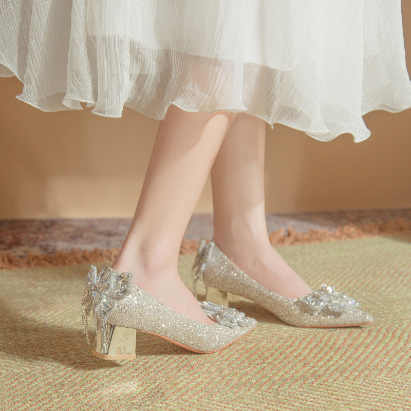 Sparkle & Strut: Chic Chunky Crystal Wedding Heels for Less! - Product image 3