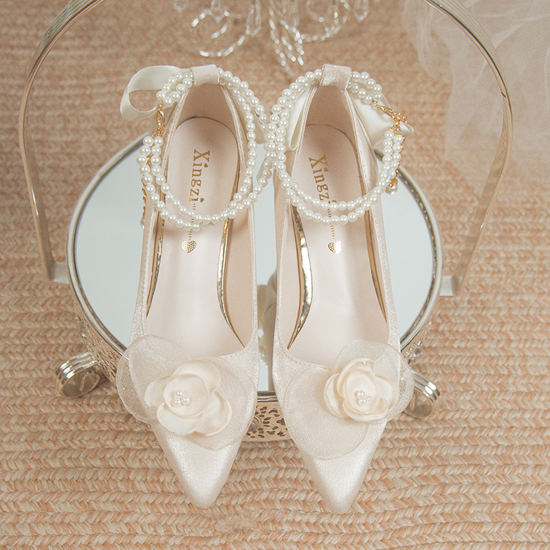 高跟鞋女秀禾两穿不累脚主婚纱鞋