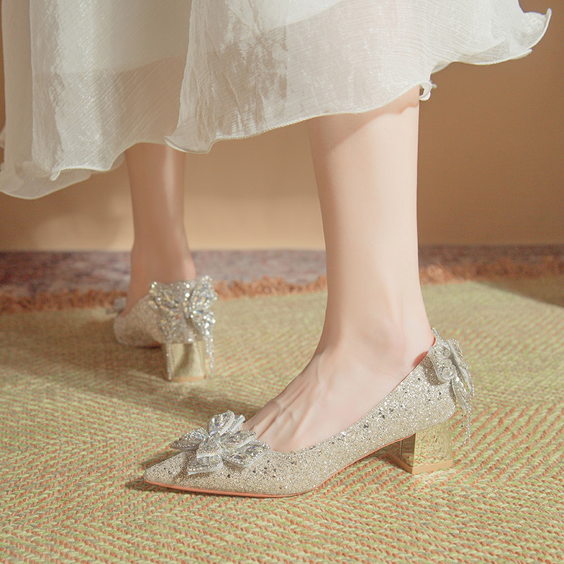 Sparkle & Strut: Chic Chunky Crystal Wedding Heels for Less! - Product image 4