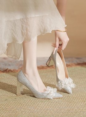 法式婚鞋女2026新款主婚纱新娘鞋