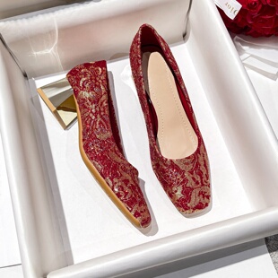 秀禾服敬酒两穿新娘鞋 粗跟结婚鞋 女2026新款 中式 孕妇不累脚高跟鞋