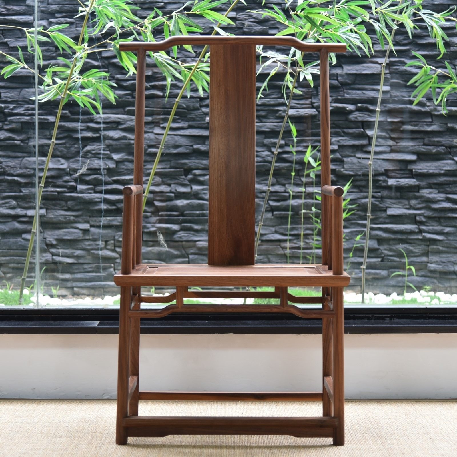 新中式椅子太师椅实木圈椅明式禅意官帽椅茶桌主椅茶空间实木家具