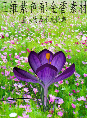 三维C4D紫色郁金香素材3ds花朵模型fbx洋荷花obj