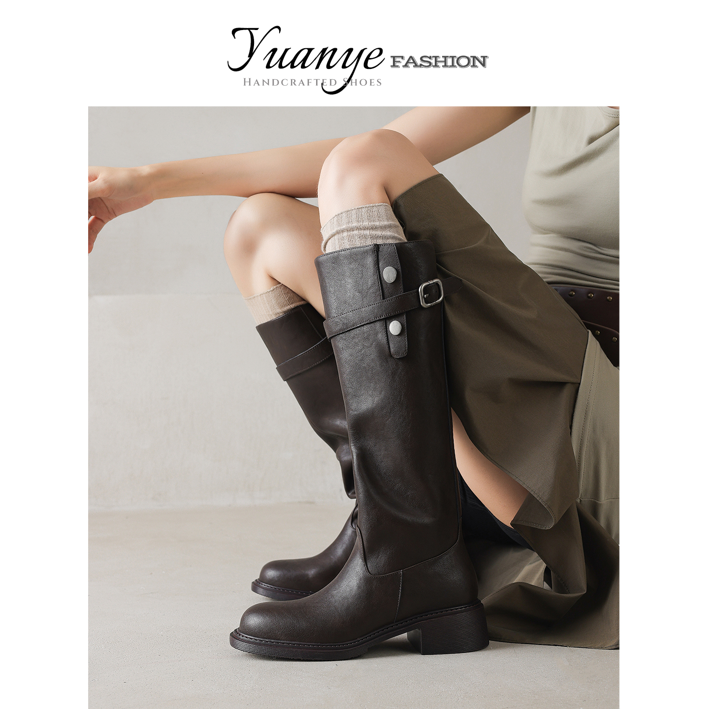 精选●手工真皮骑士长靴！