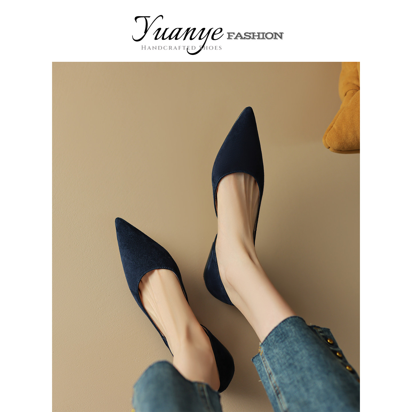 原野尖头低跟气质平底简约一脚蹬瓢鞋中空单鞋子女2025年夏季新款