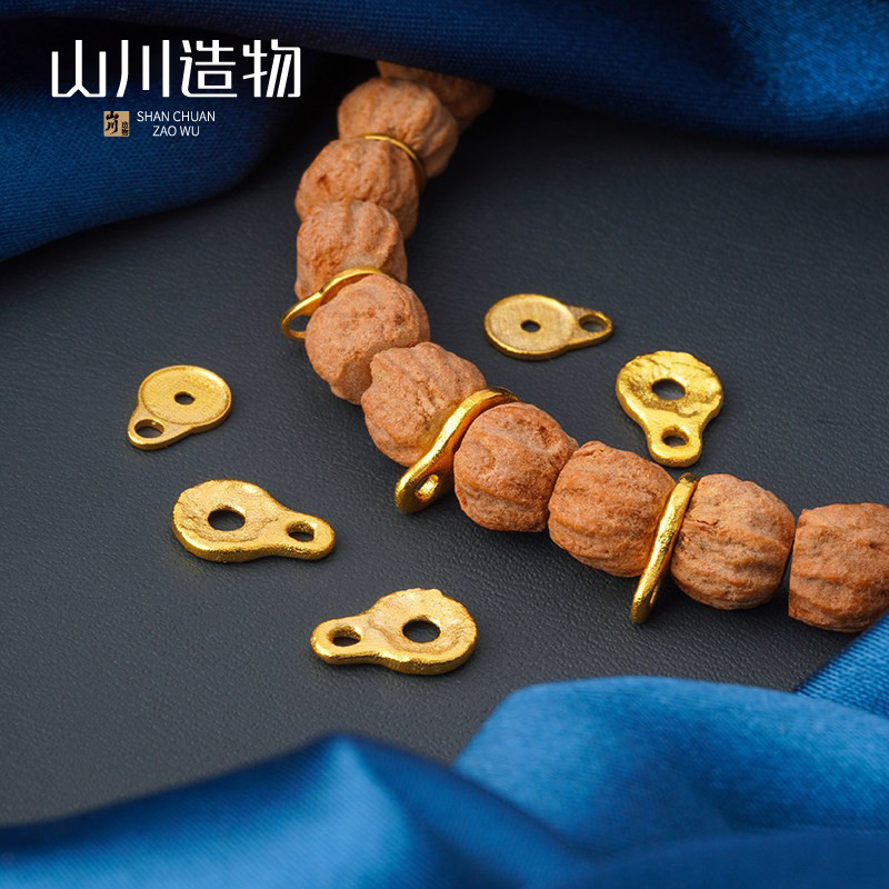 18K金配件diy精工黄金卡子扣隔片垫片编手链手绳手串项链手工配饰