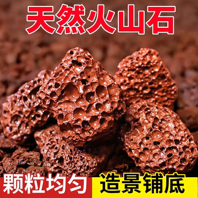 火山石颗粒鱼缸底砂造景铺底滤材乌龟专用大块火山岩花盆铺面石