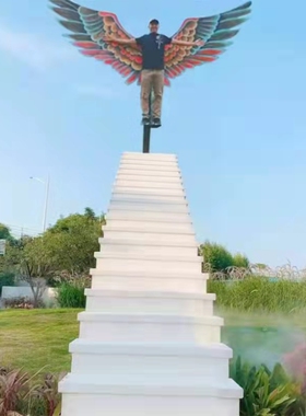 天梯碳钢防腐木引流网红打卡