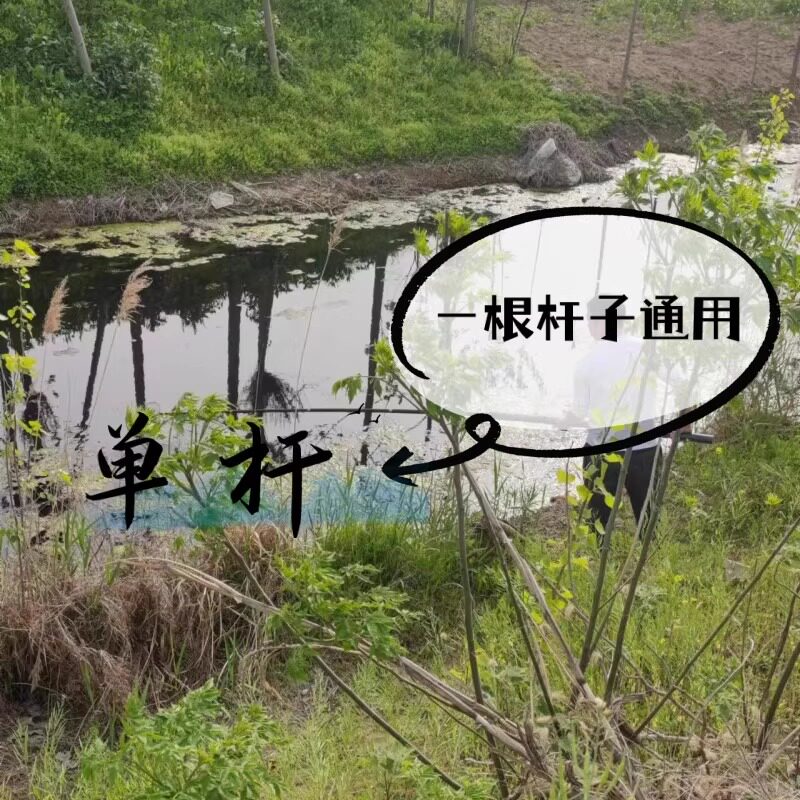 25新款一体单杆抄网自由伸缩多功能便捷定位鱼竿超轻超硬捞鱼网兜