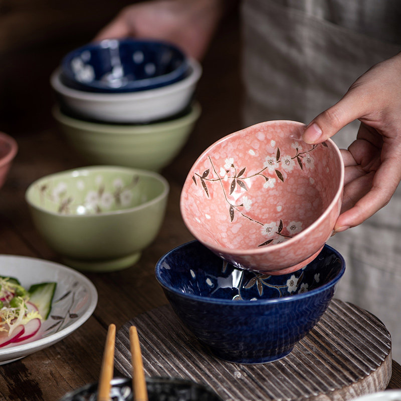 日式碗陶瓷碗家用单个吃饭碗小碗米饭可爱餐具十碗10碗过年用的