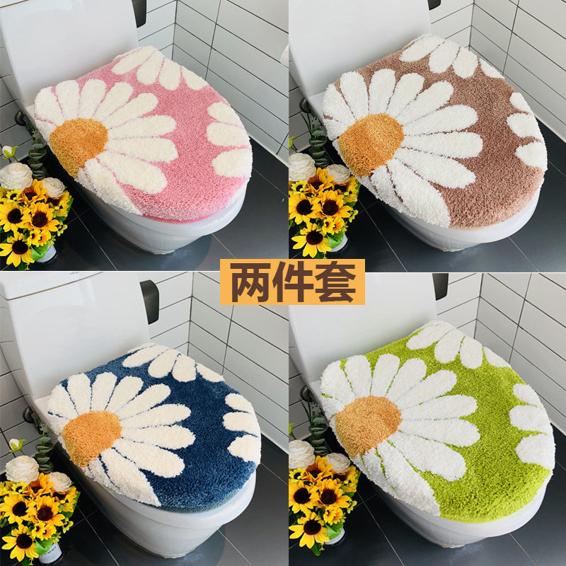 出口日本马桶垫坐垫马桶套两件套加厚卡通KT猫卫生间坐便垫小新垫