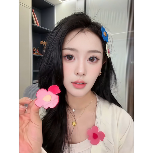 多巴胺糖果花朵彩色发夹发卡女2026新款甜美可爱侧边刘海夹子头饰