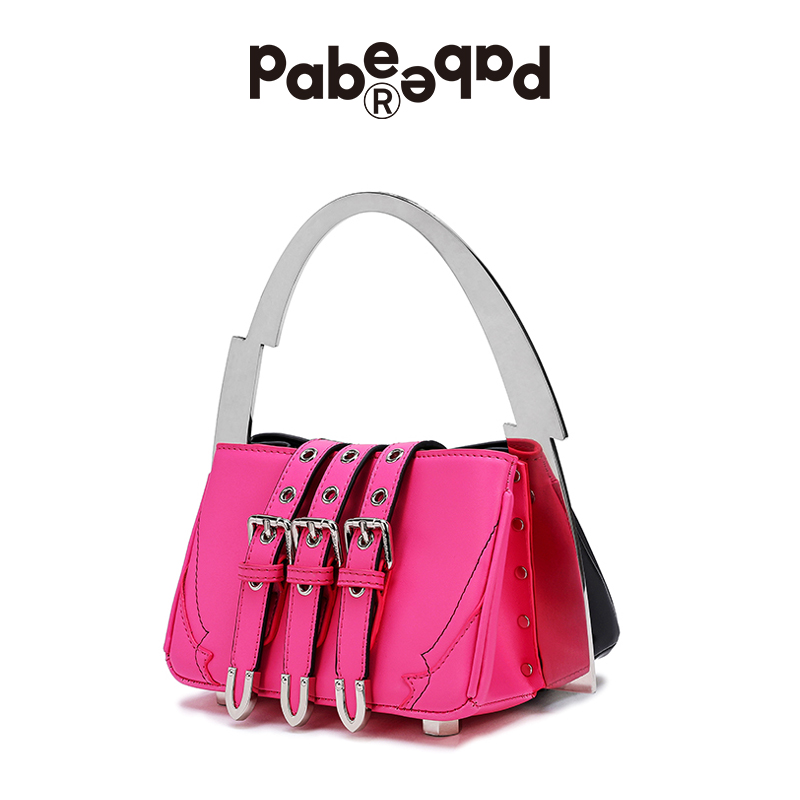 反绒皮忍者包金属提手小众设计