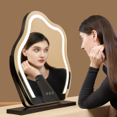声控云朵台式 化妆镜子梳妆镜带灯桌面led智能高清补光美妆镜网红