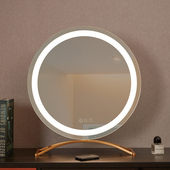 化妆镜台式 网红镜子梳妆台补光ins风 led灯宿舍桌面大号家用充电式