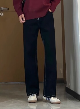 GZ SHOP韩系直筒水洗牛仔裤宽松明线显瘦ins长裤